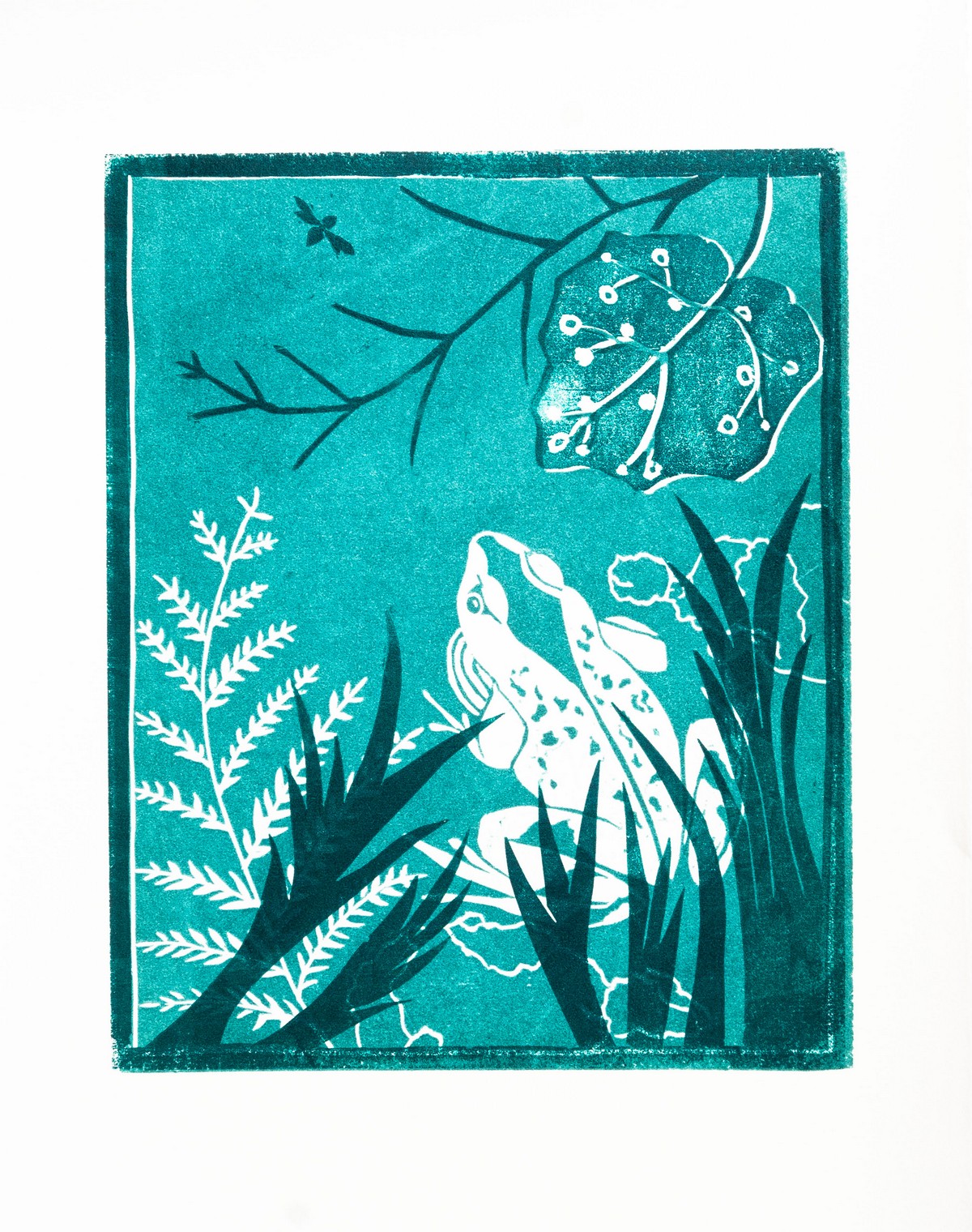 L'Orée du bois, gravure sur bois, 30X20cm