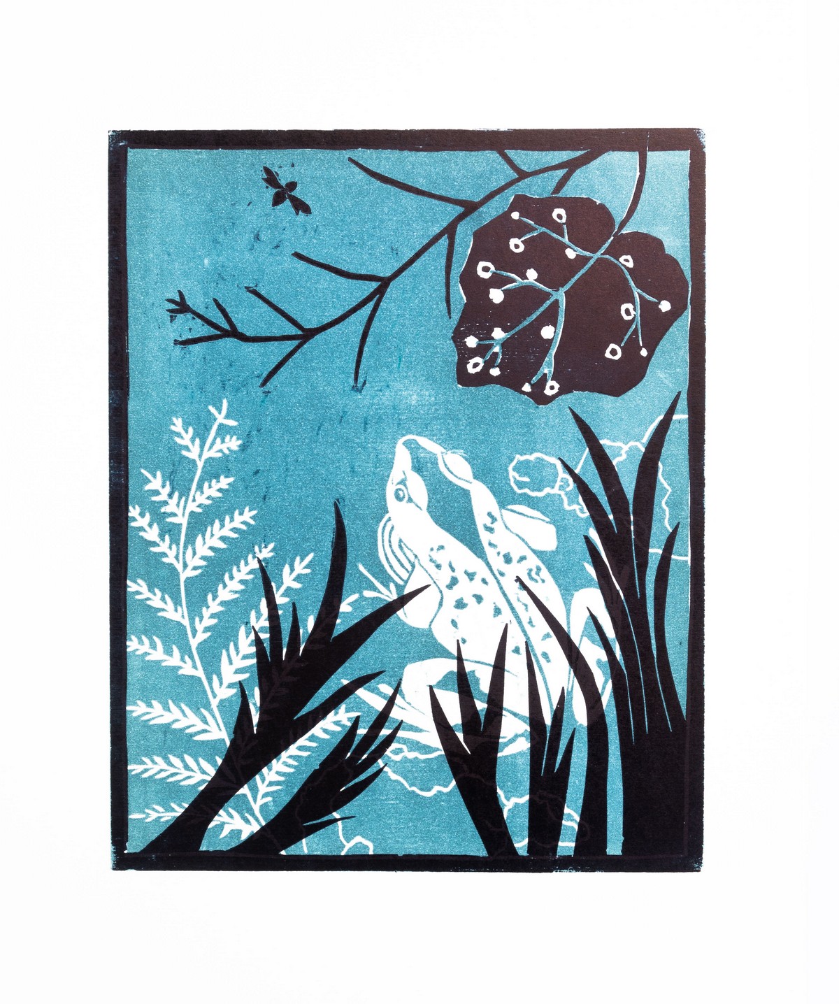 L'Orée du bois, gravure sur bois, 30X20cm