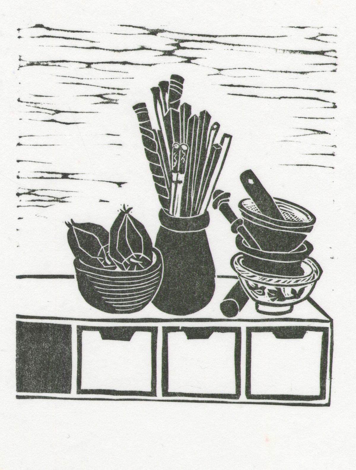 Linogravure, 12.5X15.5cm